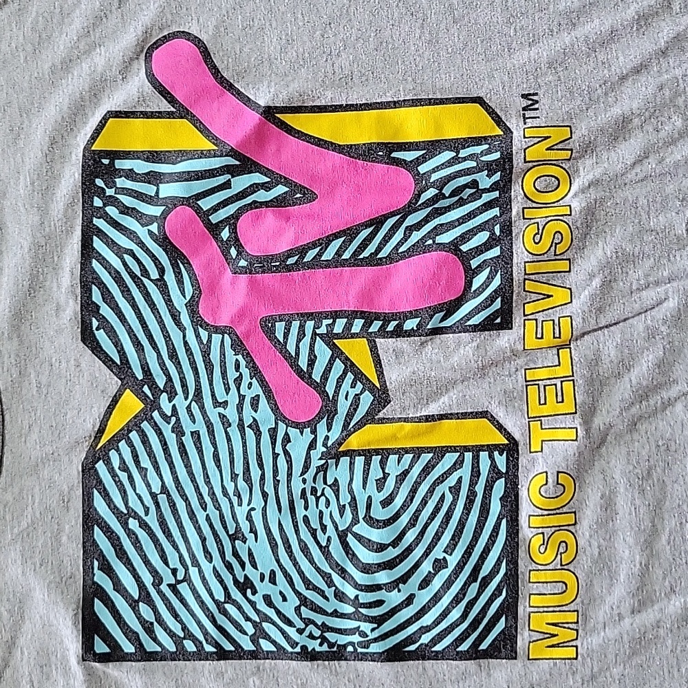 MTV T Shirt Music Television Adult Graphic Tee Top Short Sleeve Cotton Solid XL